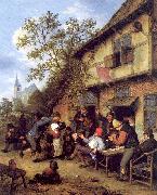 Ostade, Adriaen van Merrymaking Outside an Inn oil painting picture wholesale